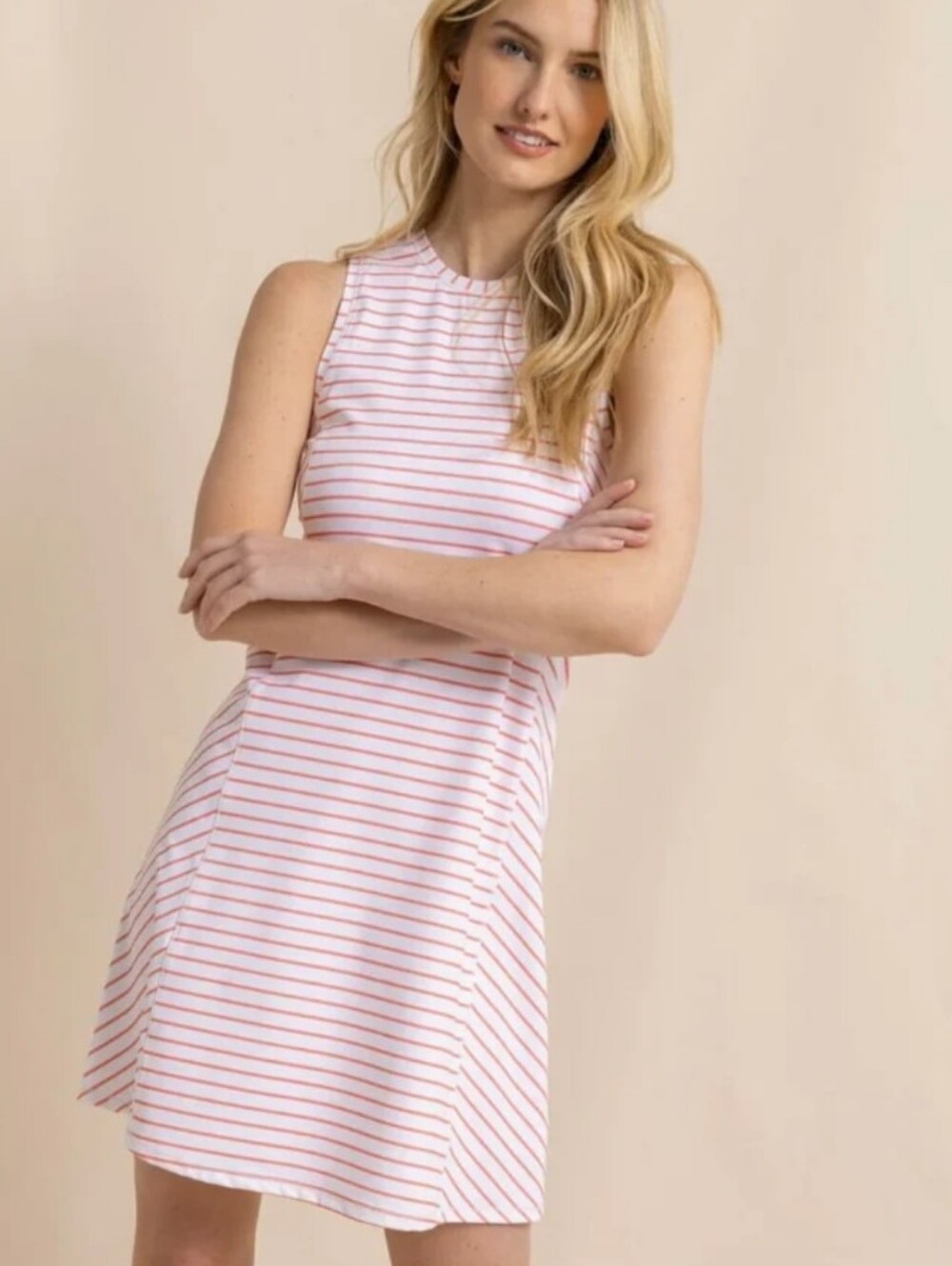 Southern Tide Lyllee Performance Striped Dress Sleeveless